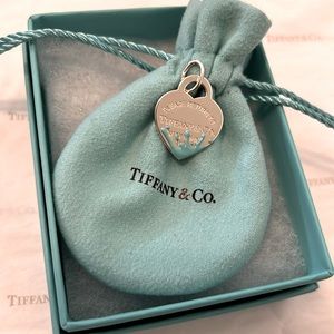 100% Authentic Tiffany&Co Splash Heart Charm with blue enamel